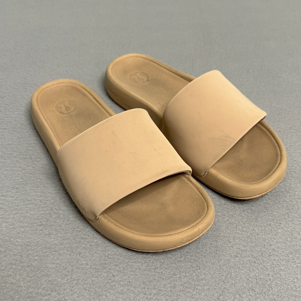 Lululemon Restfeel Slide Women 7 Beige Beach Athletic Comfort Sandals Sandals